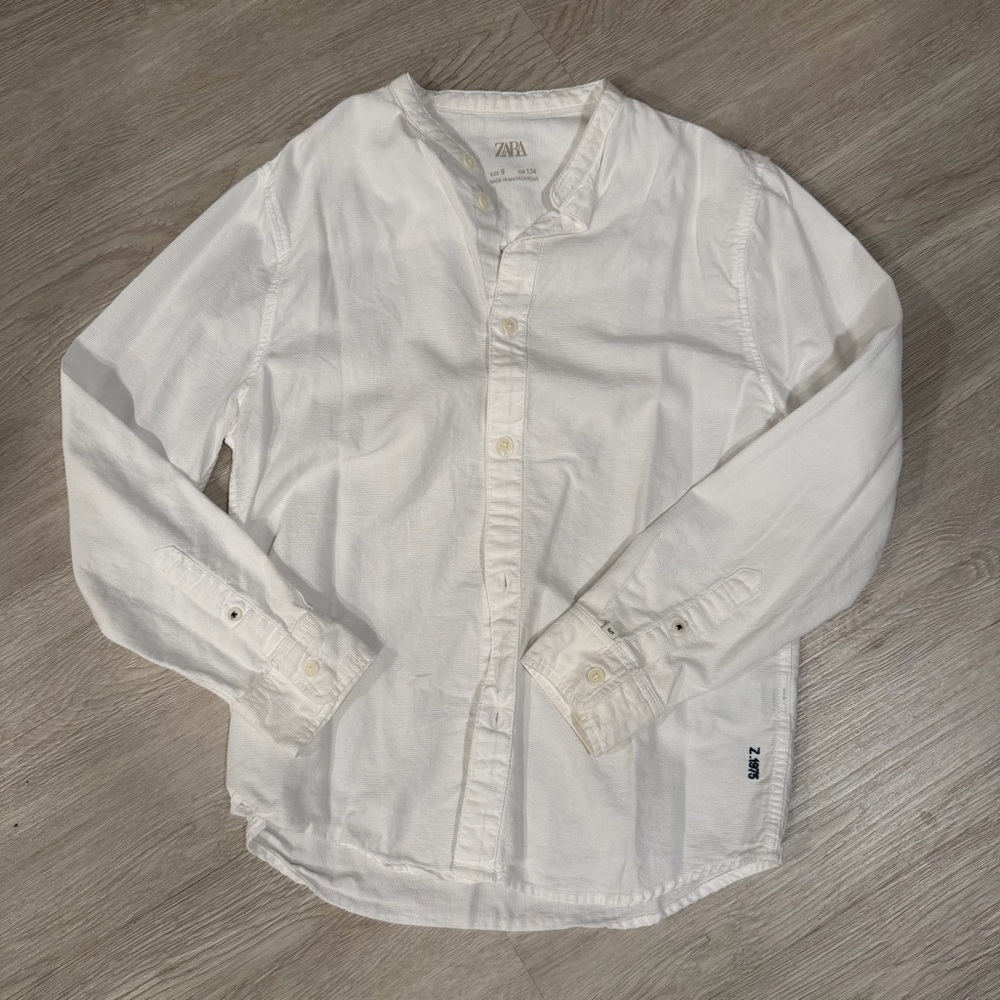 Zara Boys Size 9 Crisp White Button-Down Shirt
